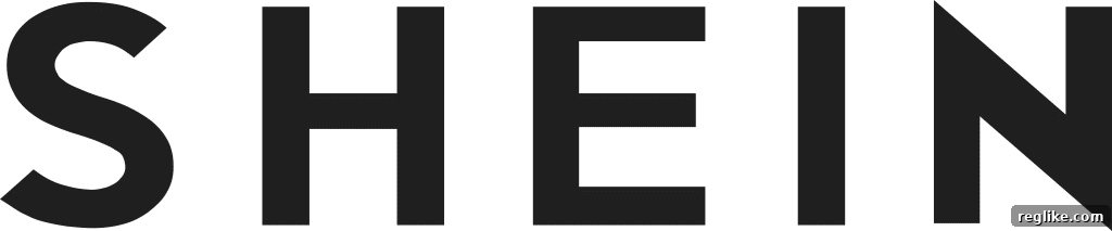 Logo for Shein has the letters in black black capital letters