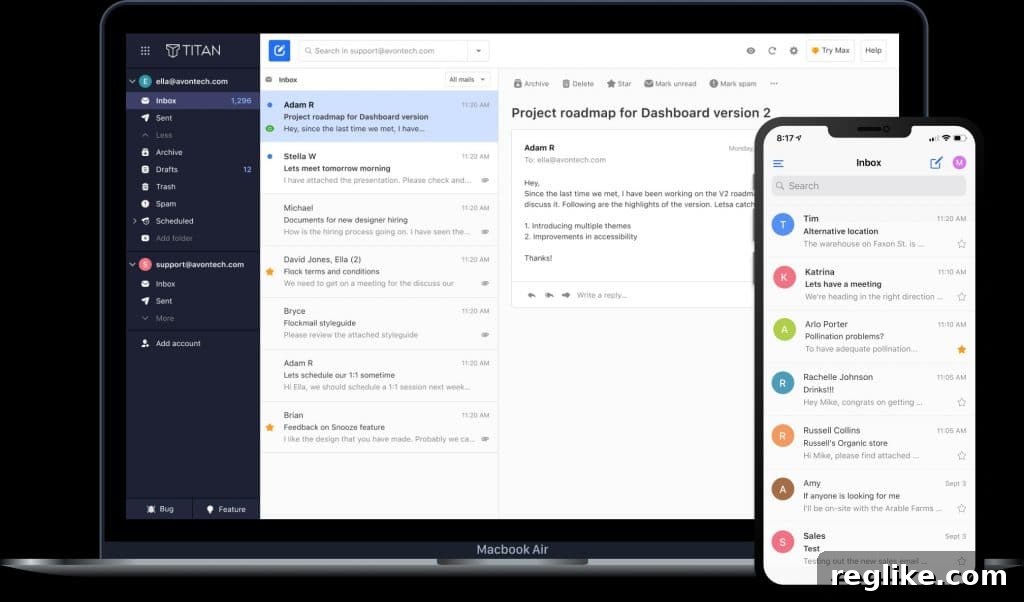 WordPress Parent Automattic Pours $30M Into Bhavin Turakhia's Email Venture 2 Screenshot of Titan email showcasing its modern user interface and features for professional use.