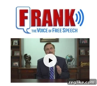 Mike Lindell and Rob Monster's Unhinged Domain War 2 Picture of Mike Lindell and the logo for Frank, his social media platform