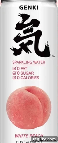 Chinese Startup, Japanese Brand: Unpacking Their Cross-Cultural Success 2 Picture of a can of Genki water with a peach on it