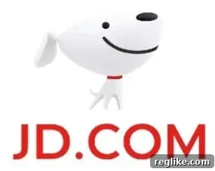 Jingdong's Clever Domain Name Play 2 JD.com Logo: Red letters JD.com with a dog character