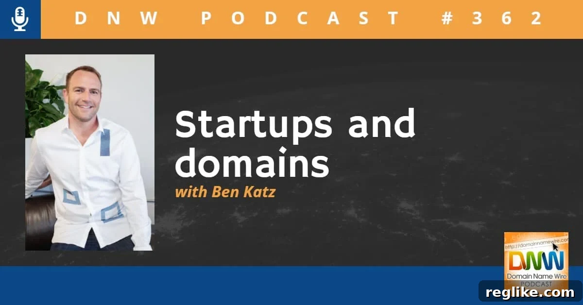 Mastering Domains for Startup Success with Ben Katz 2 Picture of Ben Katz with the words "Startups and domains" and "DNW Podcast #362"