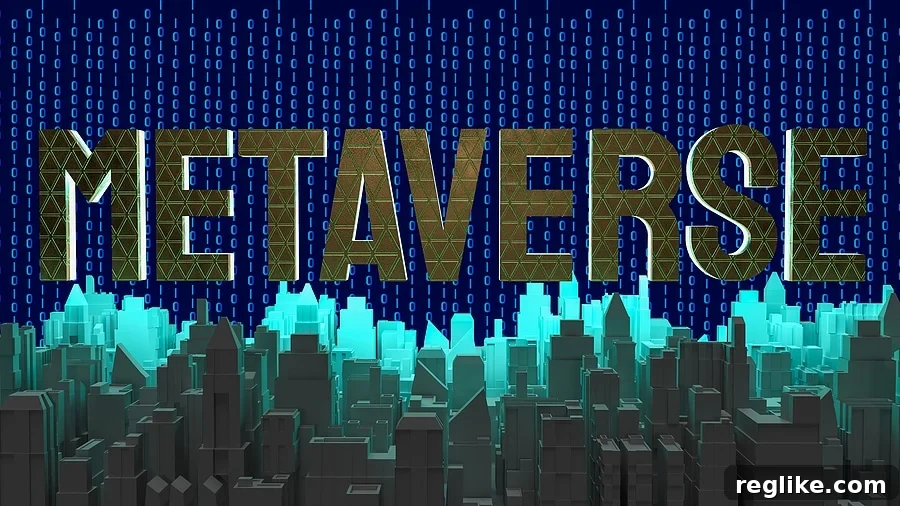 Digital Gold Rush: 50 Meta Domains Fetch $1K+ Within 30 Days 2 Image with the word "metaverse" above a cityscape