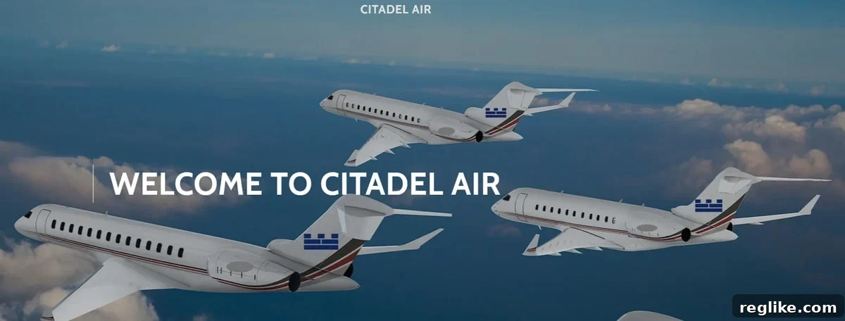Citadel Critic Battles Back Against Cybersquatting Ruling 2 CitadelAir.com showing private jets with the Citadel logo