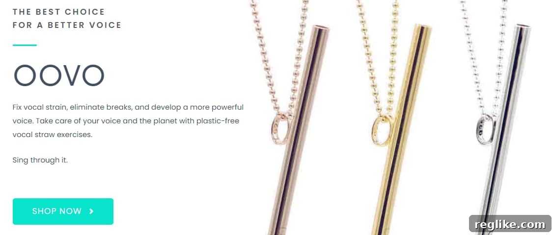 Screenshot from oovostraw.com shows vocal straws