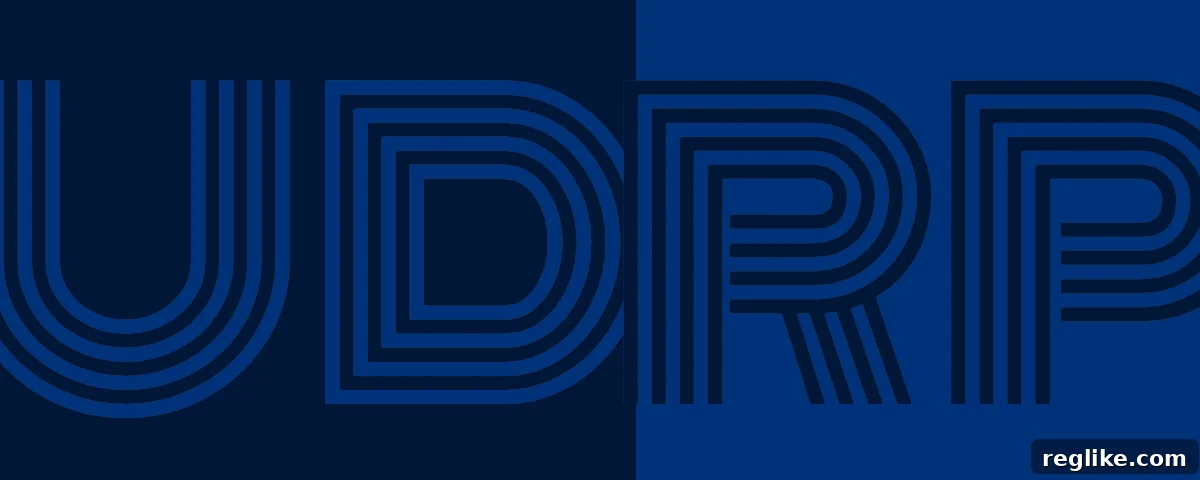 4 Essential Steps to Prevent UDRP Disputes 2 The initialism UDRP for "uniform domain name dispute resolution policy" in black and blue on a black and blue background