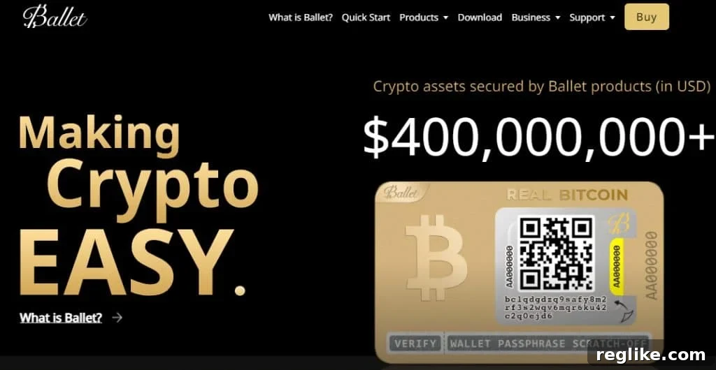 Ballet.com Commands Seven-Figure Price 2 Screenshot of ballet.com for ballet cryptocurrency company, illustrating a major domain acquisition in the crypto industry.