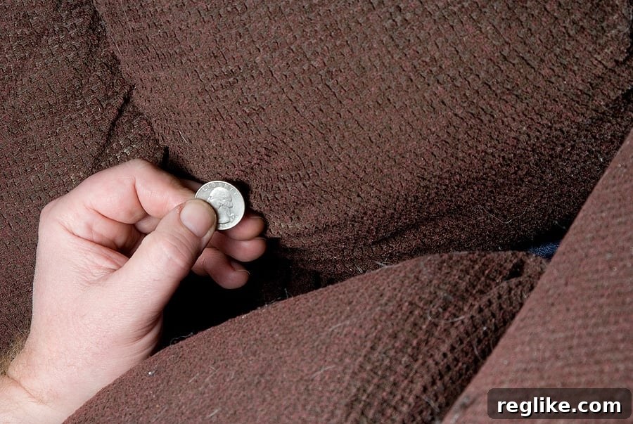 Unlock Maximum Profit with Bodis Dan Integration 2 Picture of hand holding a quarter found in a brown couch cushion, symbolizing unexpected small earnings.