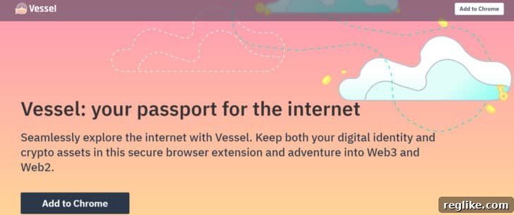 Five-Figure Success: 18 Developed .XYZ Domains Sold This Year 16 Vessel.xyz homepage, declaring itself 'Vessel: your passport for the internet' and promoting a seamless, secure browser extension for Web3 and Web2 navigation.
