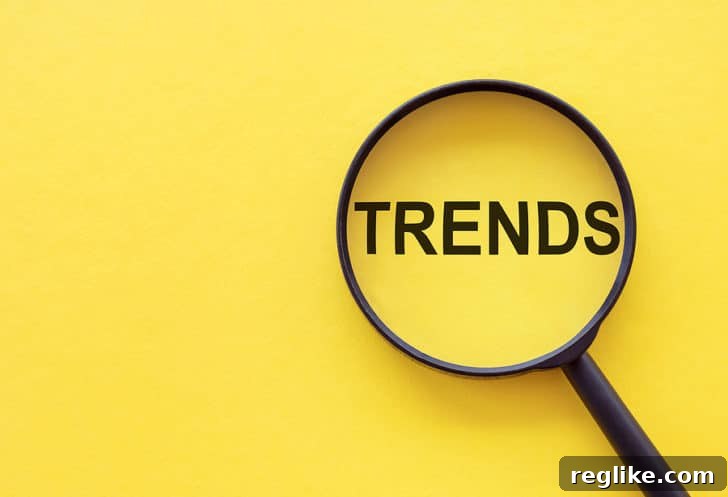 What's Hot in Top Level Domains 2 TRENDS text written on magnifier glasses with yellow background
