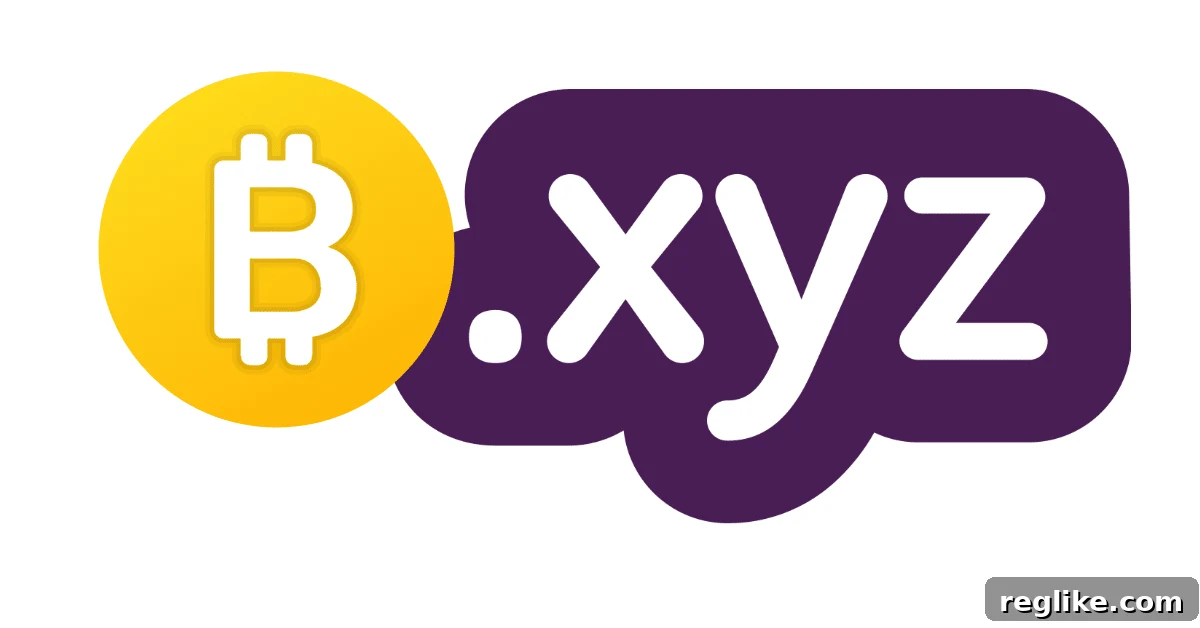 Bitcoin.xyz Auction: How High Can It Soar? 2 Bitcoin icon with .xyz logo in purple letters to the right