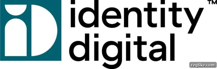 Identity Digital Logo: iD in a blue block followed by 'Identity Digital' in black letters, signifying a modern and secure digital presence.