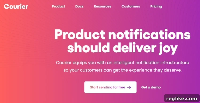 Courier Rebrands as Courier.com After $35M Funding Round 2 Courier Homepage: Product notifications should deliver joy