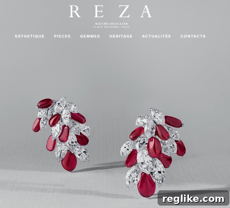 Reza Jewelry in Reverse Hijack Bid for Reza.com 2 Screenshot of Reza Jewelry website