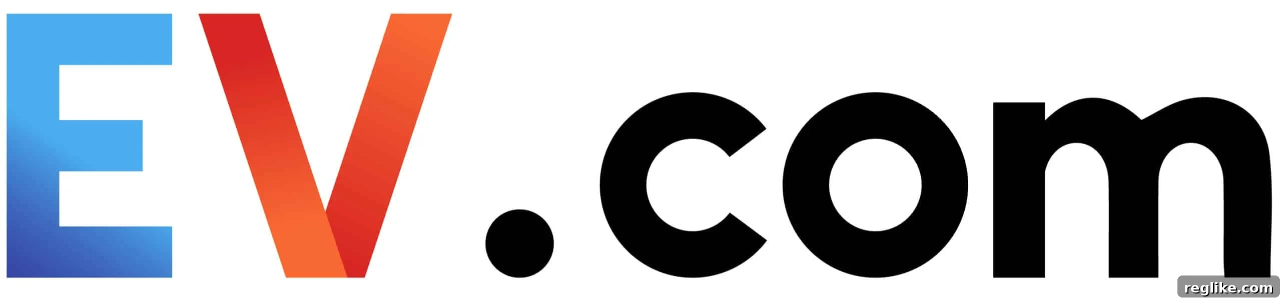 Auto Giant Fuels Metaverse Future with Costly EV.com Domain 2 Logo for EV.com has a blue capital e, an orange capital v, and .com in black lower case letters