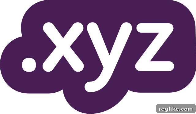 New .xyz Registrations Versus Aftermarket Value 2 .xyz logo has white letters in a purple outline