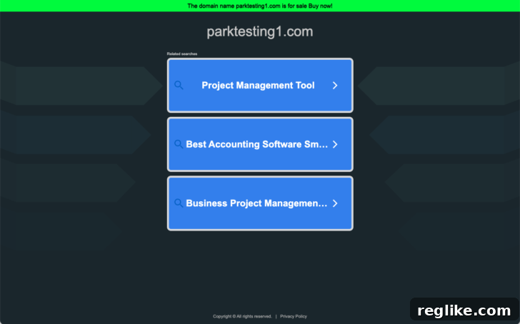 Update Dan.com Parking for Seamless Ad Transition 4 Image of GoDaddy parking page with three ads and a link to buy the domain