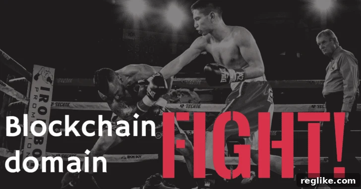 Namecheap Spearheads Legal Pushback Against Unstoppable Domains 2 Two boxers in a ring, symbolizing a "blockchain domain fight" for digital ownership