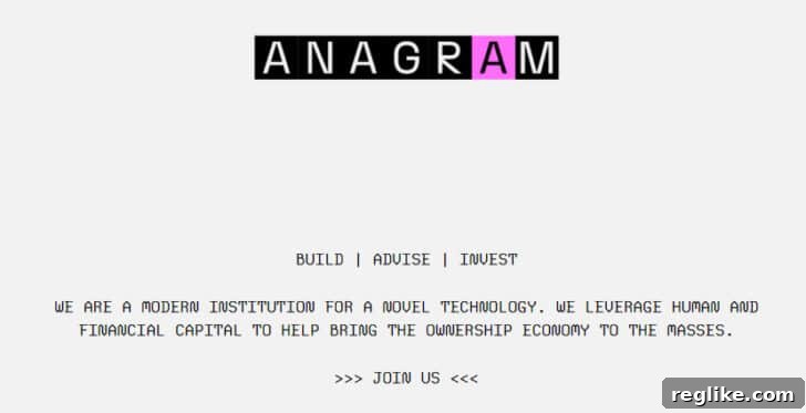 20 High-Value .xyz Domains Launched This Year 11 Anagram home page screenshot