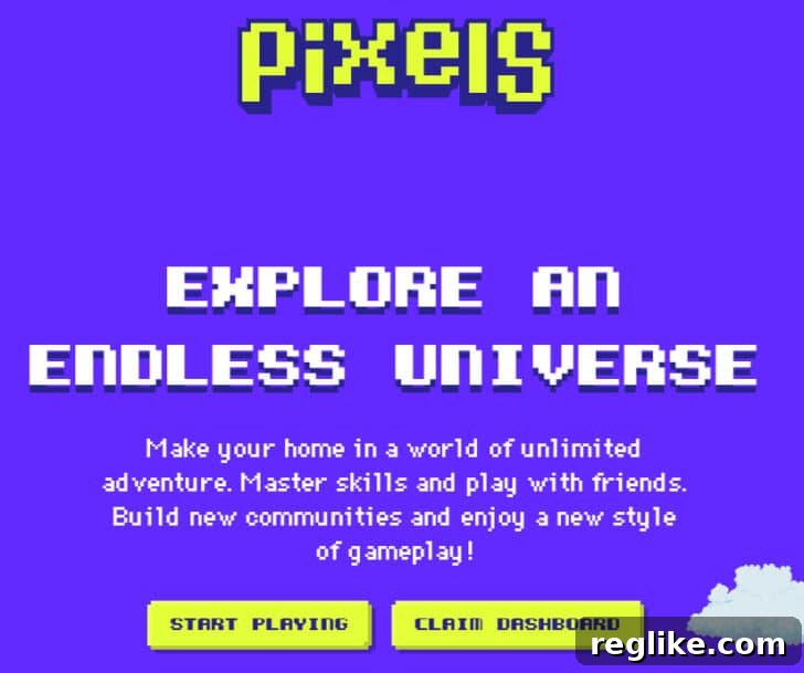 20 High-Value .xyz Domains Launched This Year 3 Homepage for pixels.xyz