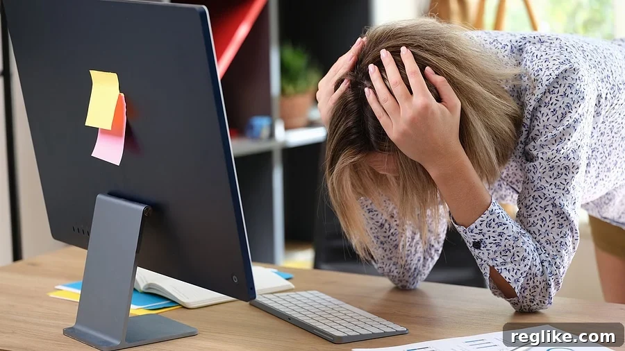 Preventing Accidental Domain Name Sales 2 Frustrated woman in front of computer monitor