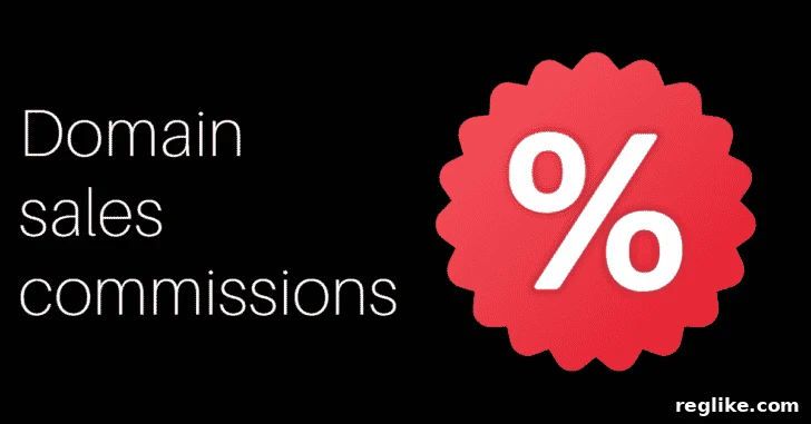 GoDaddy Revamps Aftermarket Commissions Effective February 1 2 A white percentage sign in a red circle and to the site, the words
