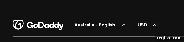 Footer of godaddy.com with a spot to change your country and currency.