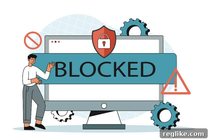 India Blocks Major Domain Registrars 2 Image of a computer screen with the word "blocked" in front of it