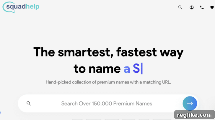 Squadhelp Home Page: Leading the Way in Naming and Domain Solutions