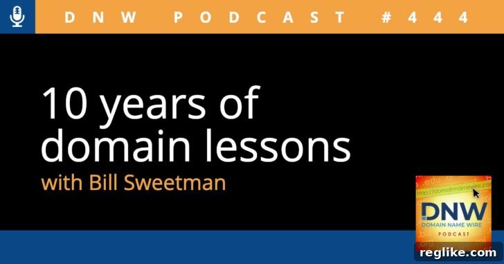 Unearthing a Decade of Domain Lessons 2 10 years of domain lessons with Bill Sweetman podcast graphic