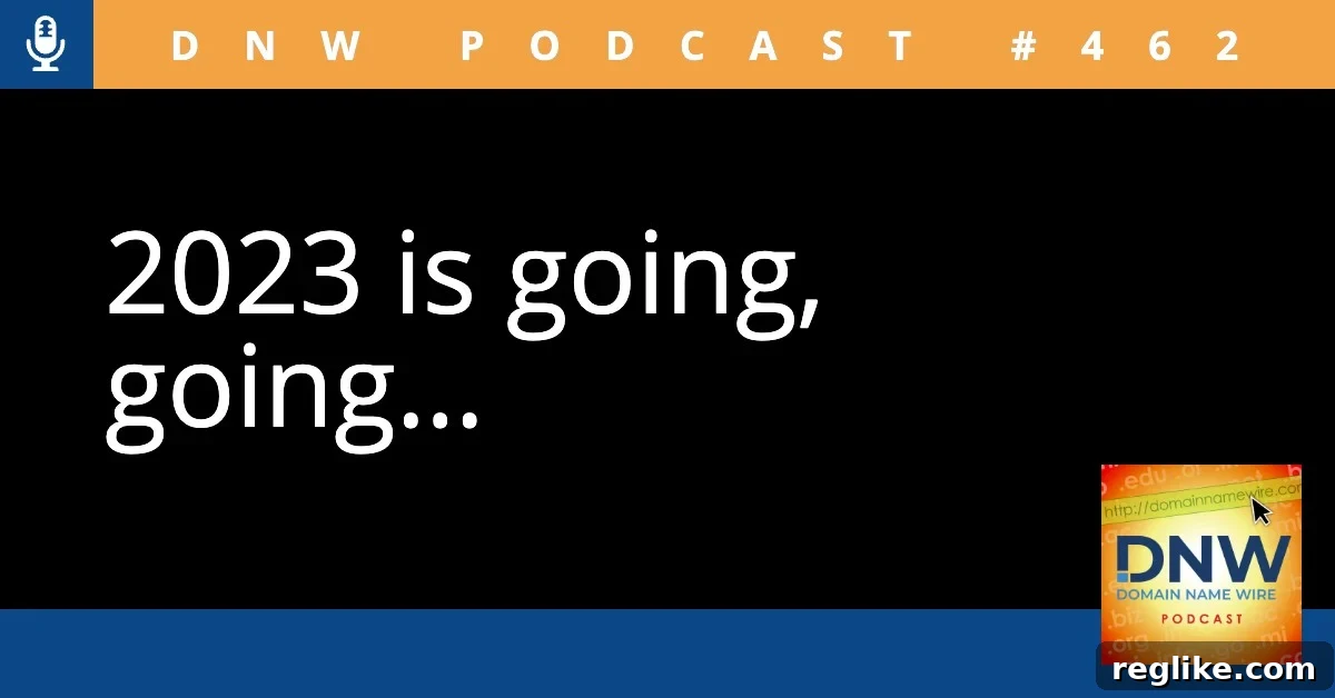 The words "2023 is going, going..." on a black background