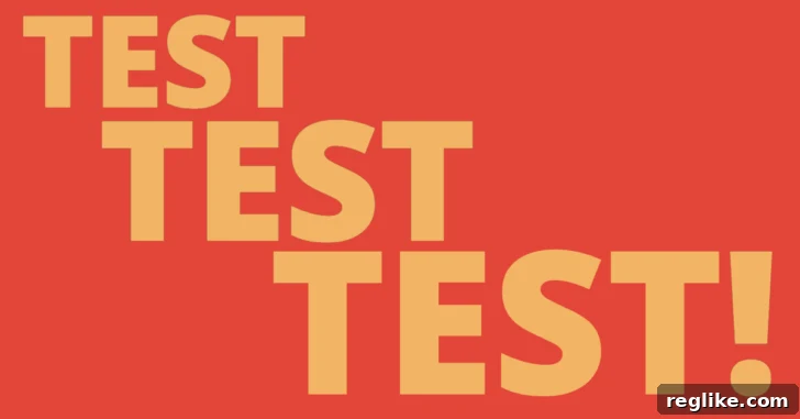 Test, Adapt, Evolve 2 Graphic with the words Test, Test, Test! in gradually increasing sizes