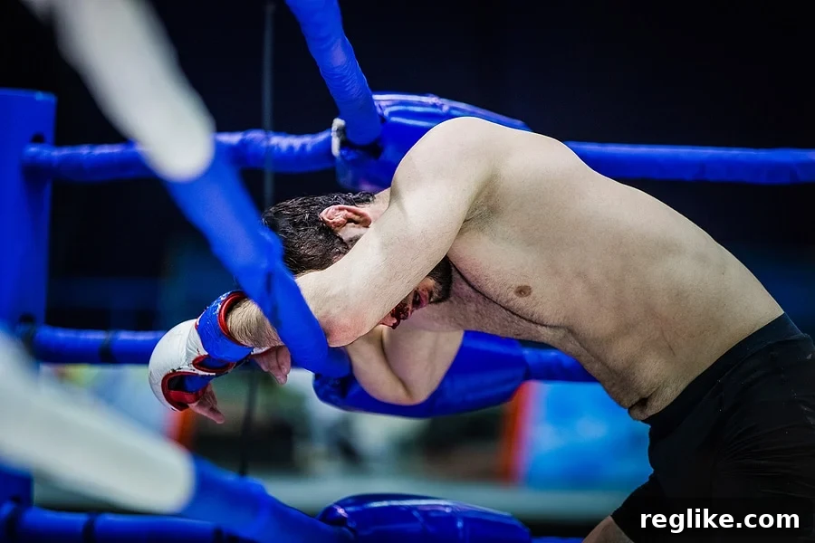 A defeated boxer hanging onto the ropes, symbolizing a UDRP case loss.
