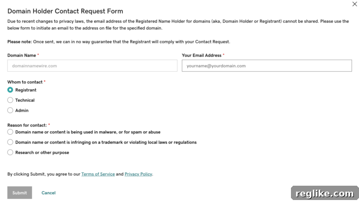 GoDaddy's Whois Contact Form Vulnerability 2 GoDaddy Whois contact form