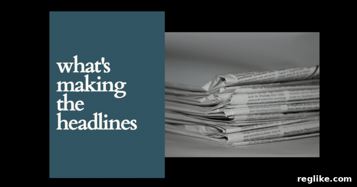 A stack of newspapers with the words 