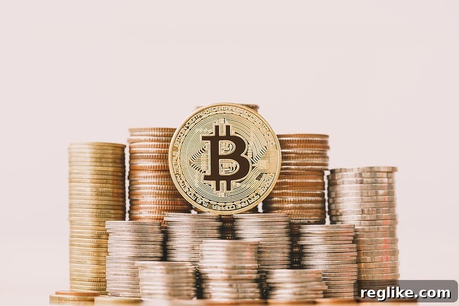 Tucows and Orange Domains Forge Web3 Future 2 A picture of a stack of gold coins depicting bitcoin