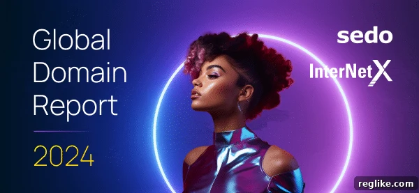 2024 Global Domain Market Trends: Capitalizing on .AI Through SedoMLS 2 Image of woman on purple background and the words "Global Domain Report"