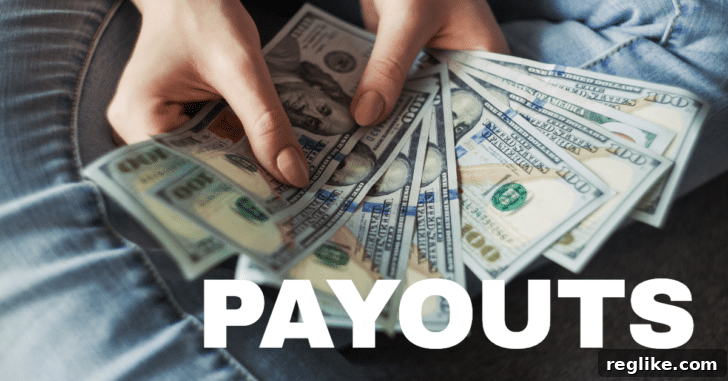 Picture of someone counting out money with the word "payouts"