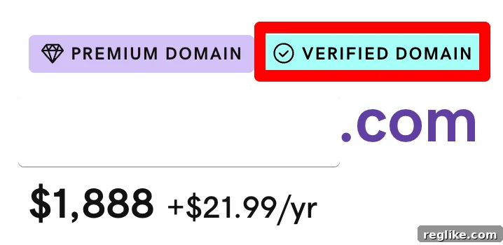 Decoding GoDaddy's Premium Domain Presentation: 3 Key Insights 3 GoDaddy payment plan listing with "Verified Domain" label