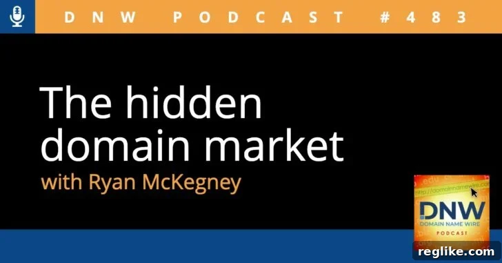 Uncovering the Invisible Domain Market 2 Podcast graphic with the words "The hidden domain market with Ryan McKegney"