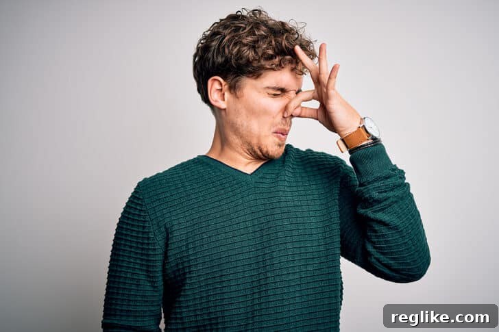 Scent of a Cyber-Scam: Fragrance Firm Fights Domain Grab 2 Illustration of a person holding their nose due to a foul smell, symbolizing a problematic case