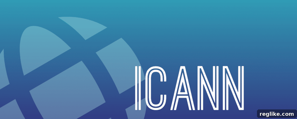 ICANN Trims Its Workforce 2 Blue background with a white globe and the word ICANN for Internet Corporation for Assigned Names and Numbers
