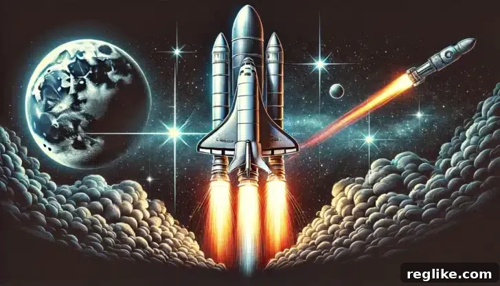 Rocketship.com: The Counter-Hijack 2 A vibrant image of a rocketship taking off into space, symbolizing ambition and the complexities of digital domain disputes.