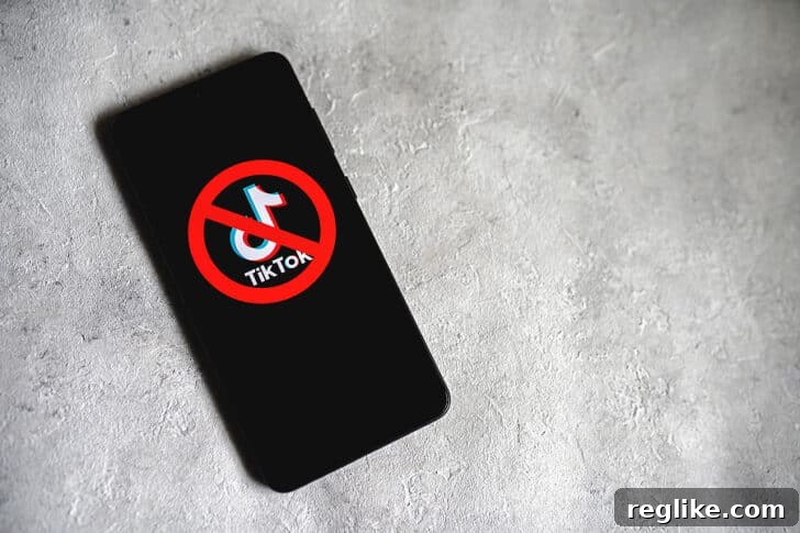 Your TikTok Era Begins 2 TikTok logo with a strike through it on a phone