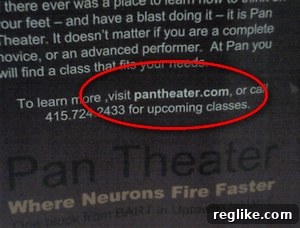 Flyer for PanTheater.com, highlighting potential misinterpretation
