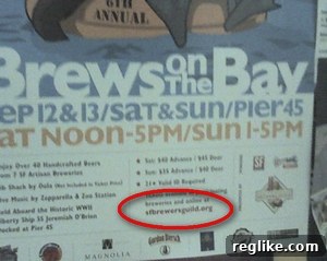 Flyer for SFbrewersguild.org, demonstrating smart domain forwarding strategy