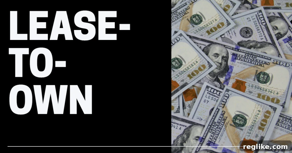 Two Important Steps When Your Afternic Lease-to-Own Gets Canceled 2 Picture of one hundred dollar bills with the words "lease to own"