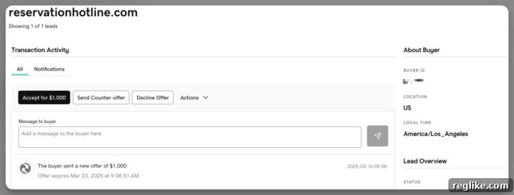 Afternic self brokering page