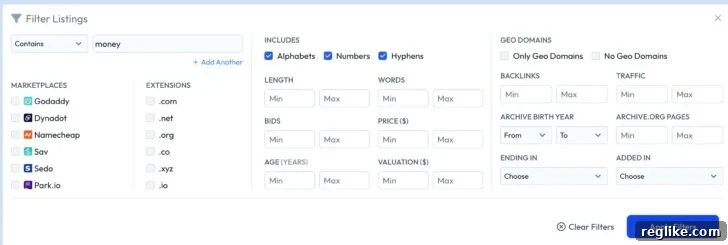 Discover Expired Domains with Domain360 2 Domain360 filtering options streamline expired domain search