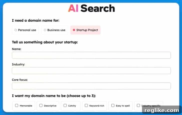 Acelere AI-Driven Domain Discovery 2 AI based search at domain.me
